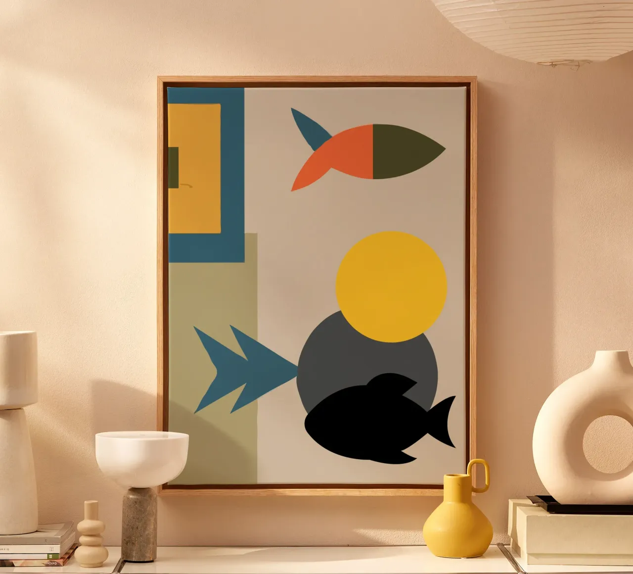 Geometric shapes in varied colors tela da ramosashop