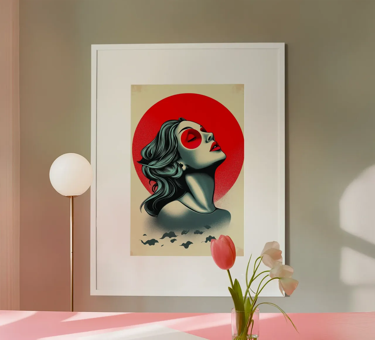 Meditazione sul sole poster con telaio in plastica da melipo-art