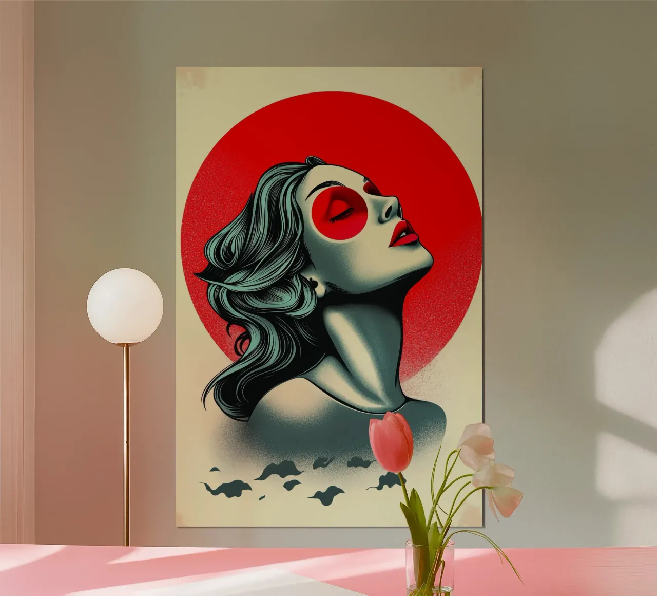 Meditazione sul sole poster con telaio in plastica da melipo-art