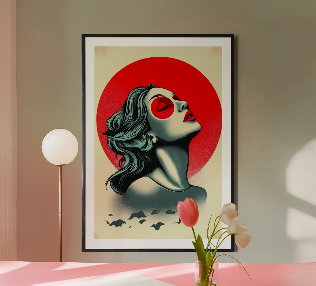 Meditazione sul sole poster con telaio in plastica da melipo-art