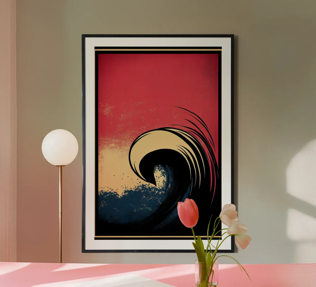 Ondata di intensità poster con telaio in alluminio da melipo-art
