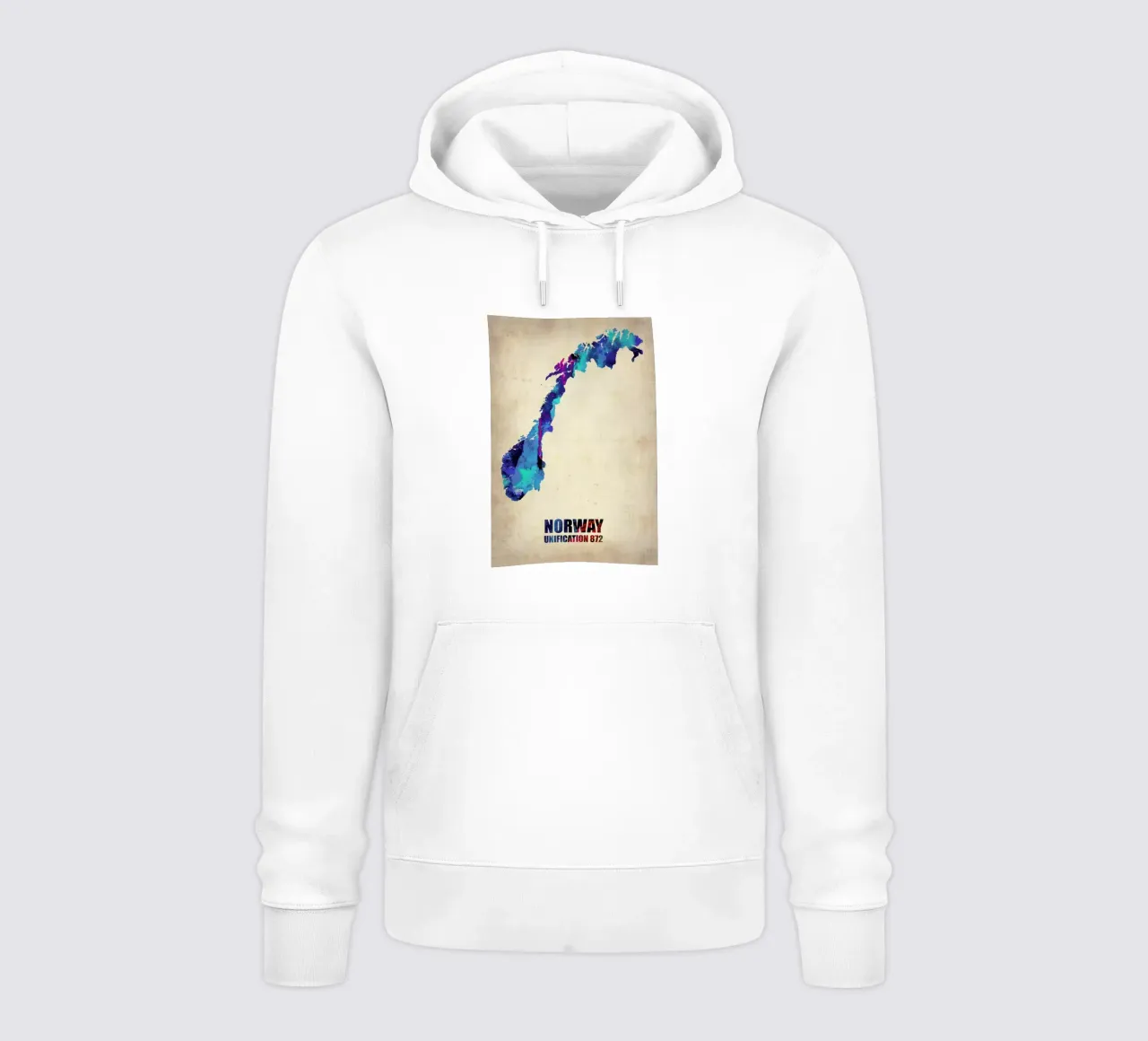 Norway Watercolor Map felpa con cappuccio da Naxart