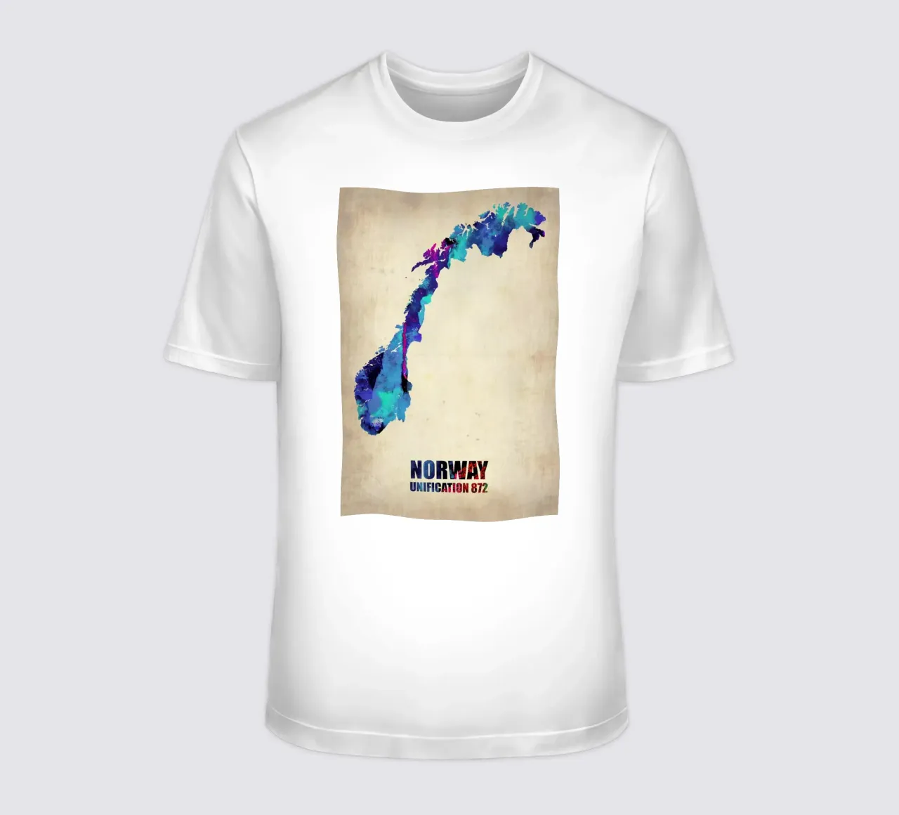 Norway Watercolor Map t-shirt da Naxart