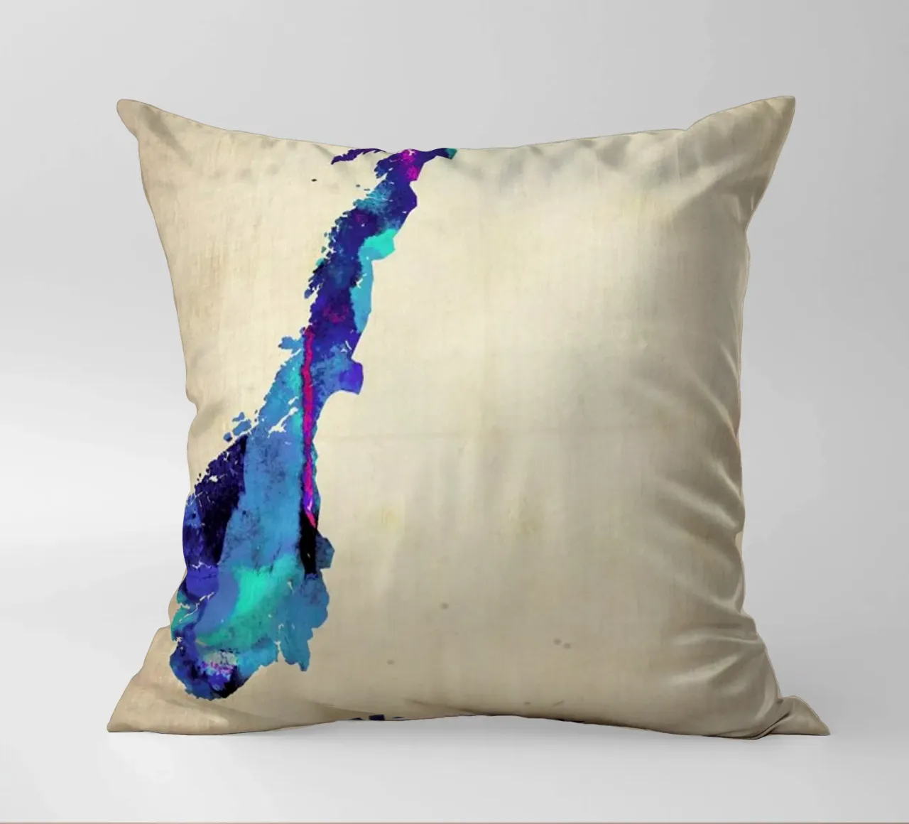 Norway Watercolor Map cuscino da Naxart