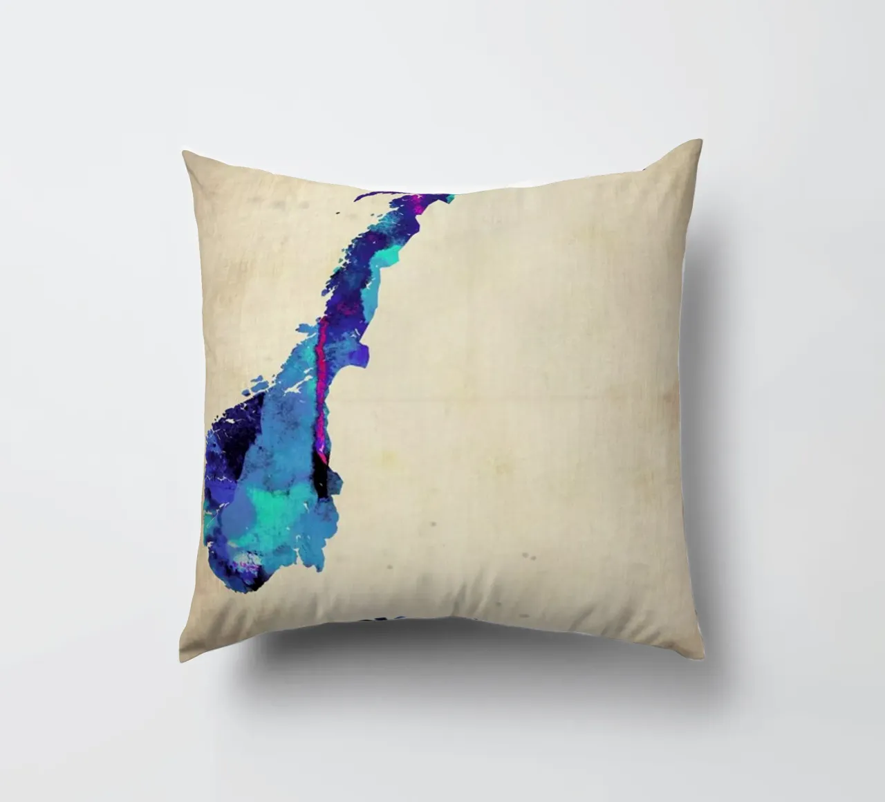 Norway Watercolor Map cuscino da Naxart