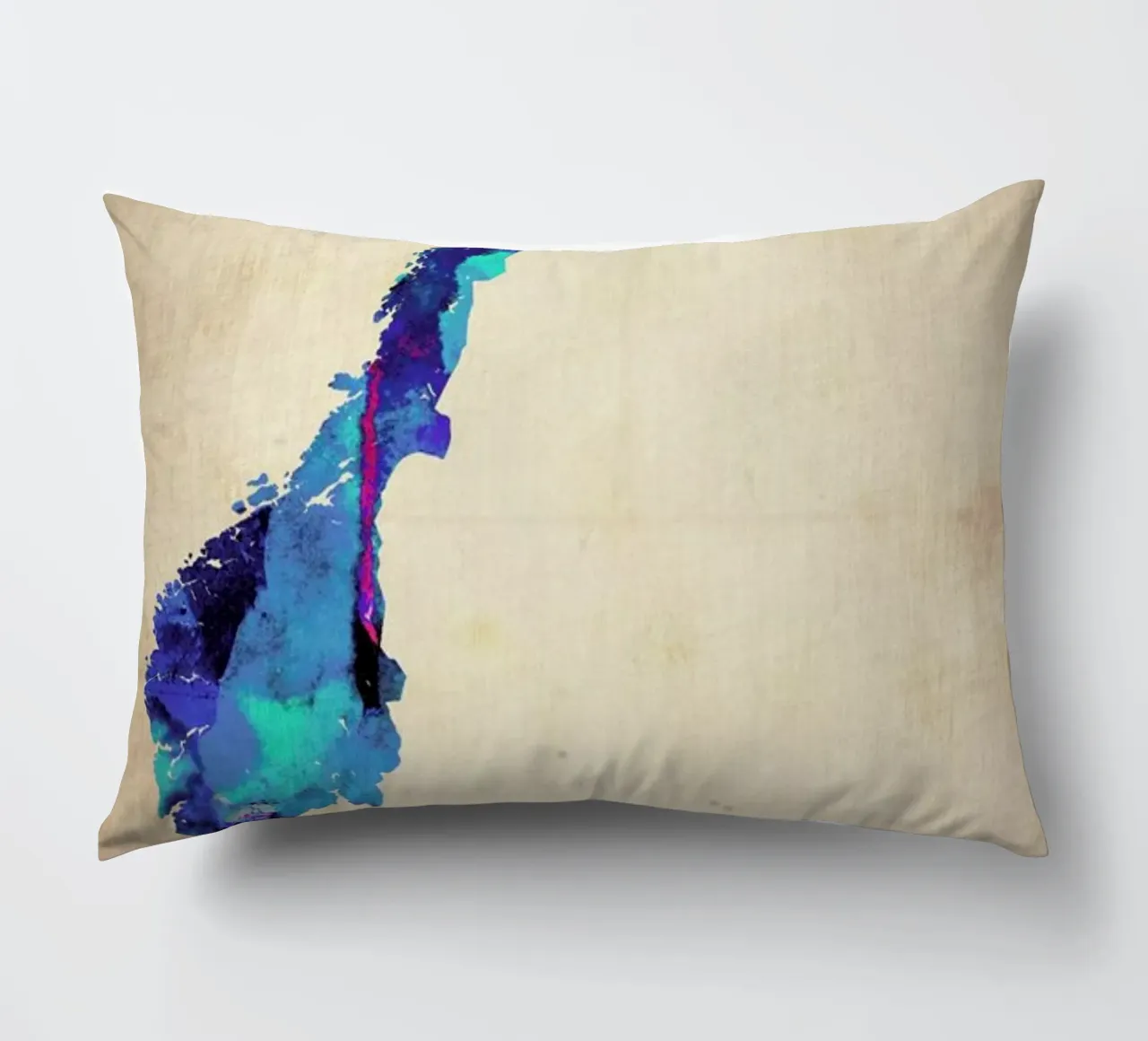 Norway Watercolor Map cuscino da Naxart