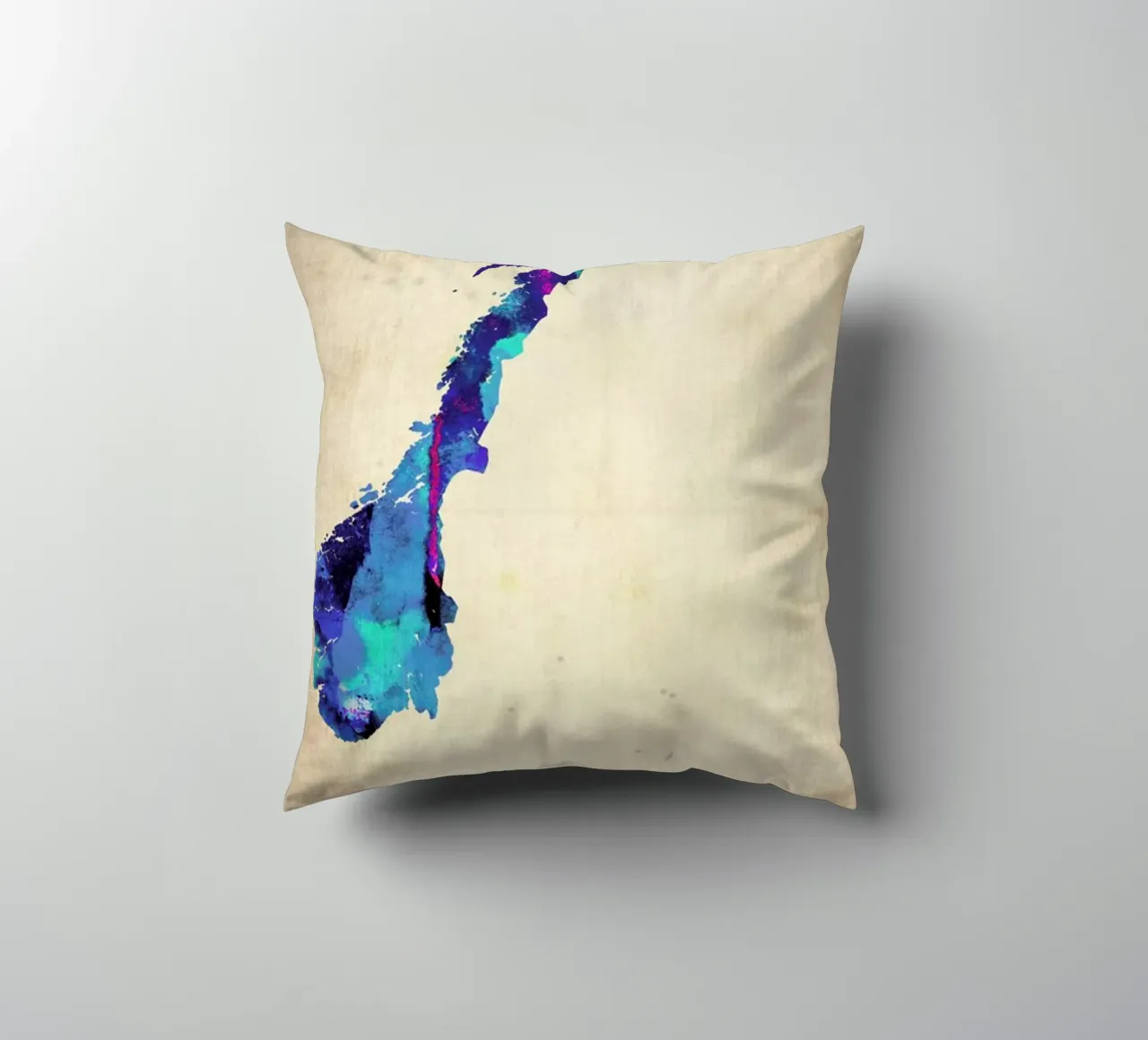 Norway Watercolor Map cuscino da Naxart