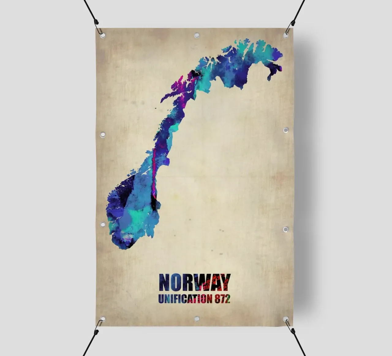 Norway Watercolor Map telo in pvc da Naxart