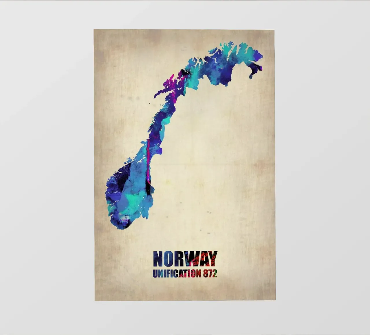 Norway Watercolor Map telo in pvc da Naxart