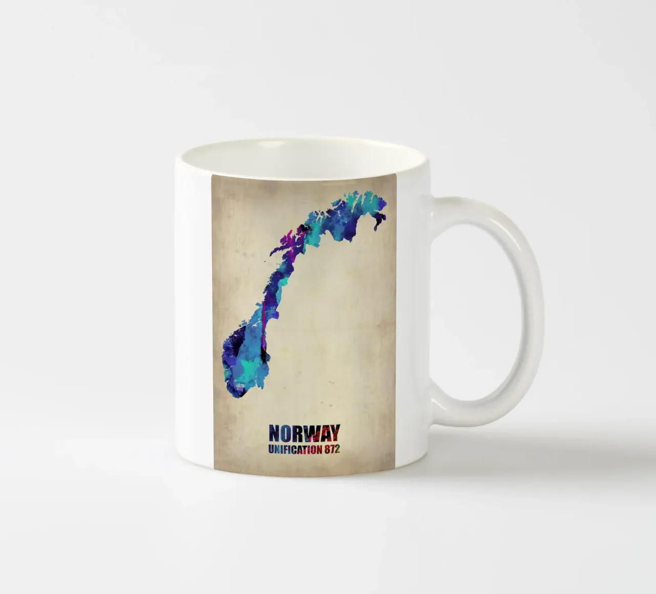 Norway Watercolor Map tazza in ceramica da Naxart