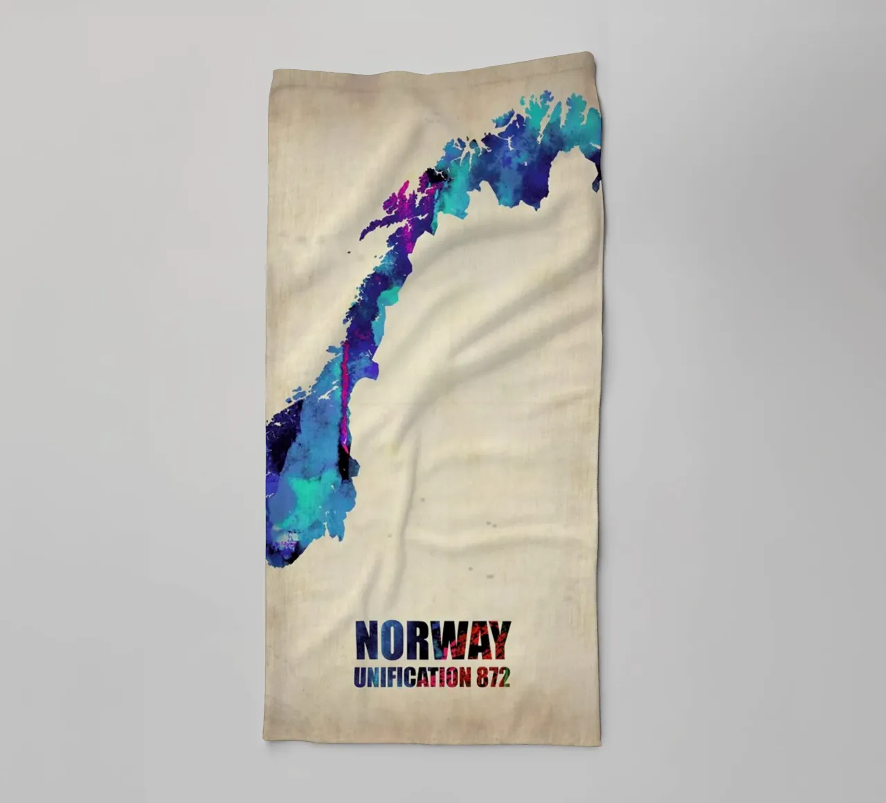 Norway Watercolor Map asciugamano da bagno da Naxart