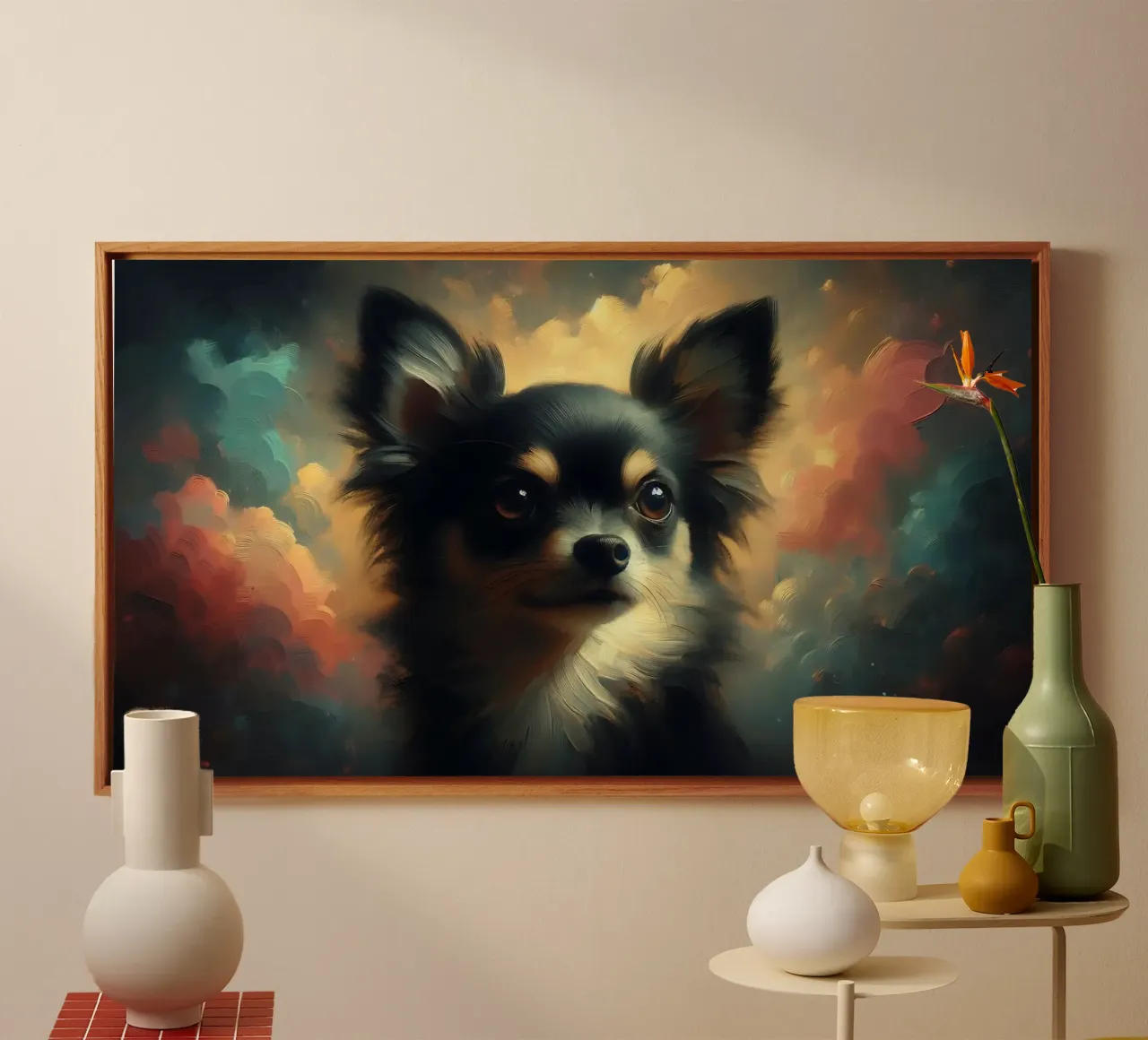 Chihuahua - Immagine animale tela con Cornice a cassetta da hunde-katzen-tiere