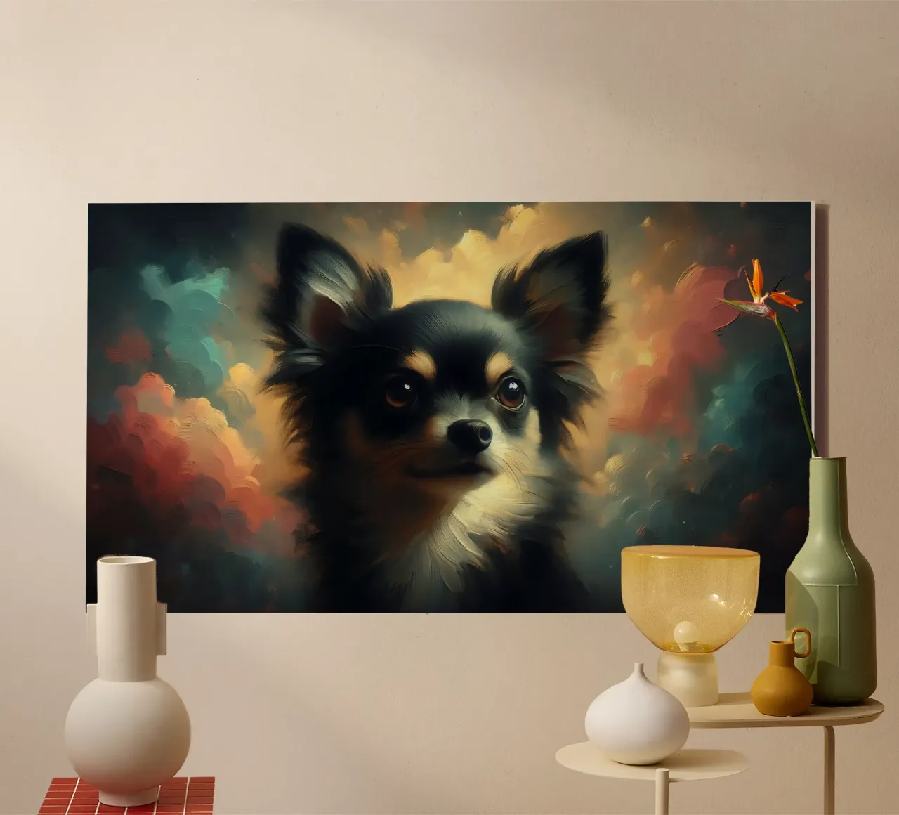 Chihuahua - Immagine animale tela con Cornice a cassetta da hunde-katzen-tiere