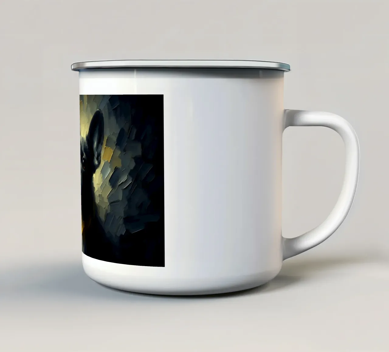 Bulldog francese - immagine animale tazza in smalto da hunde-katzen-tiere