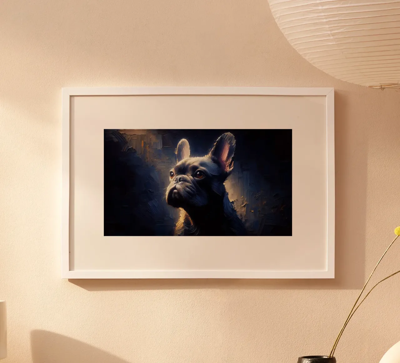 Bulldog francese - immagine animale carta hahnemühle da hunde-katzen-tiere