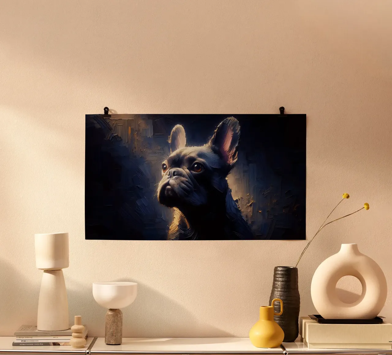 Bulldog francese - immagine animale carta hahnemühle da hunde-katzen-tiere