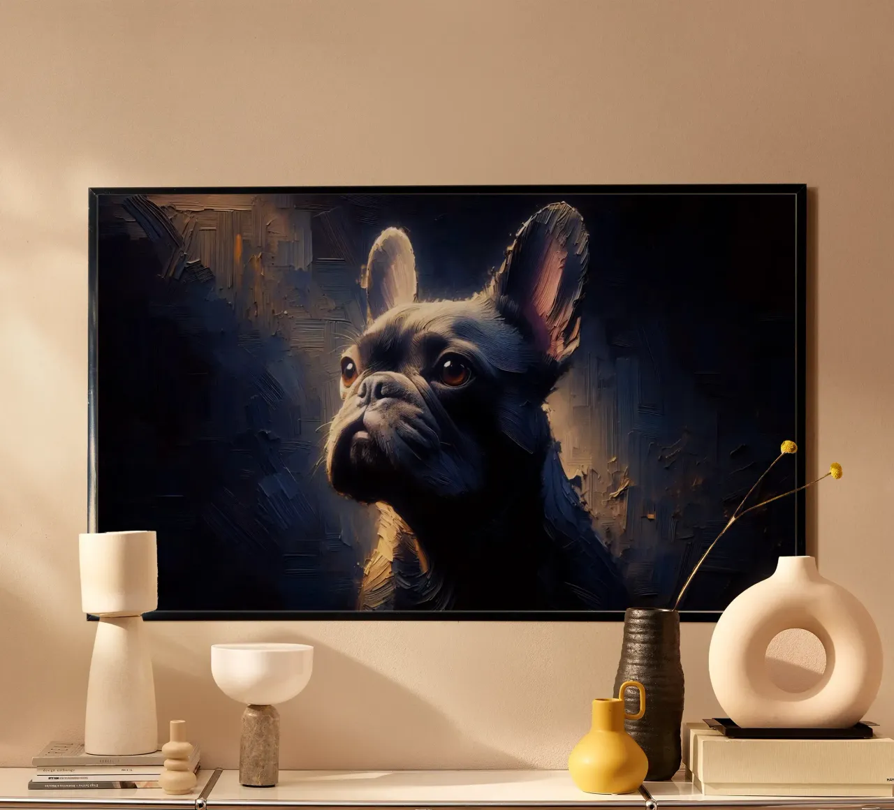 Bulldog francese - immagine animale carta hahnemühle da hunde-katzen-tiere