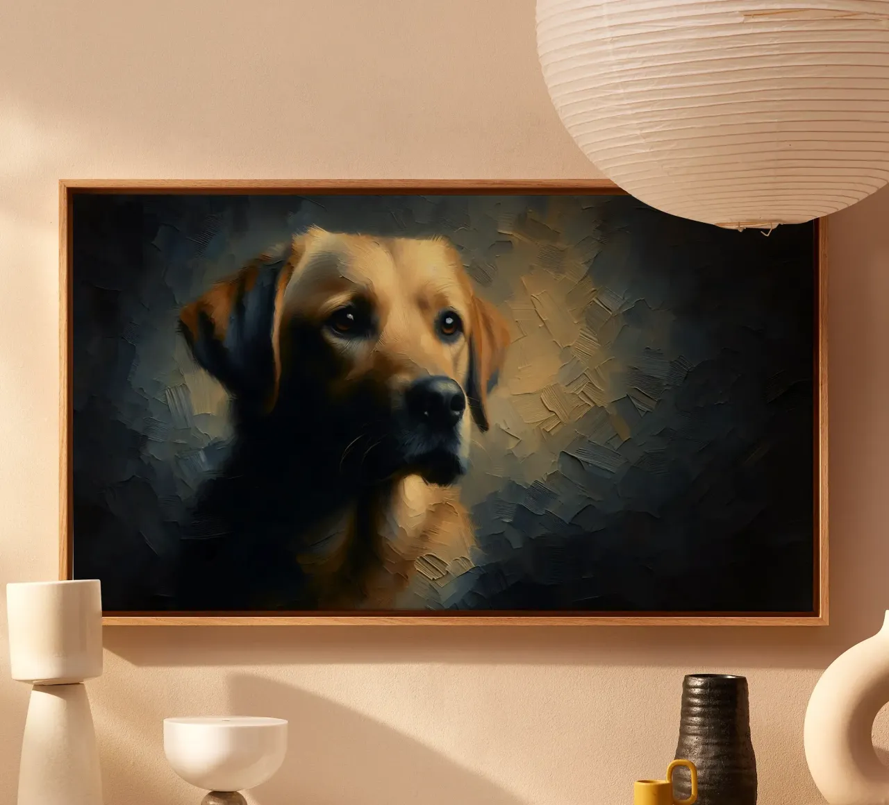 Retriever - Immagine animale tela con Cornice a cassetta da hunde-katzen-tiere