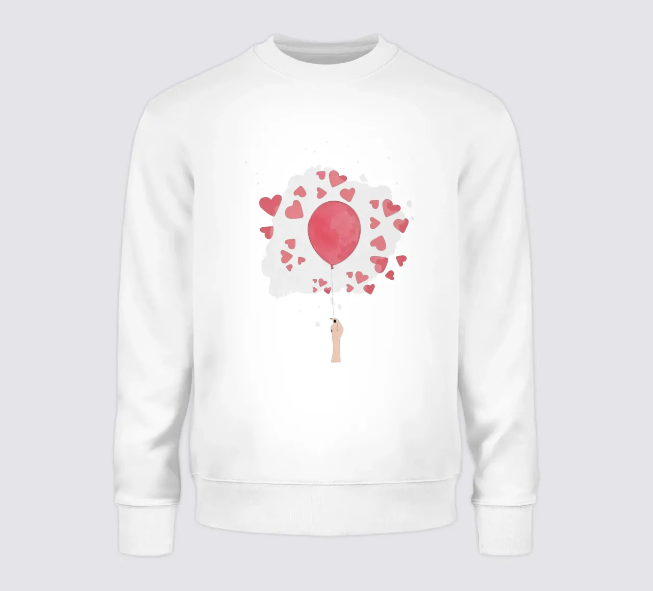Romantic Balloon with Floating Hearts felpa da Claudia S. Design