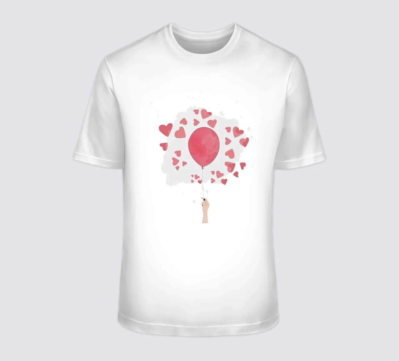 Romantic Balloon with Floating Hearts t-shirt da Claudia S. Design