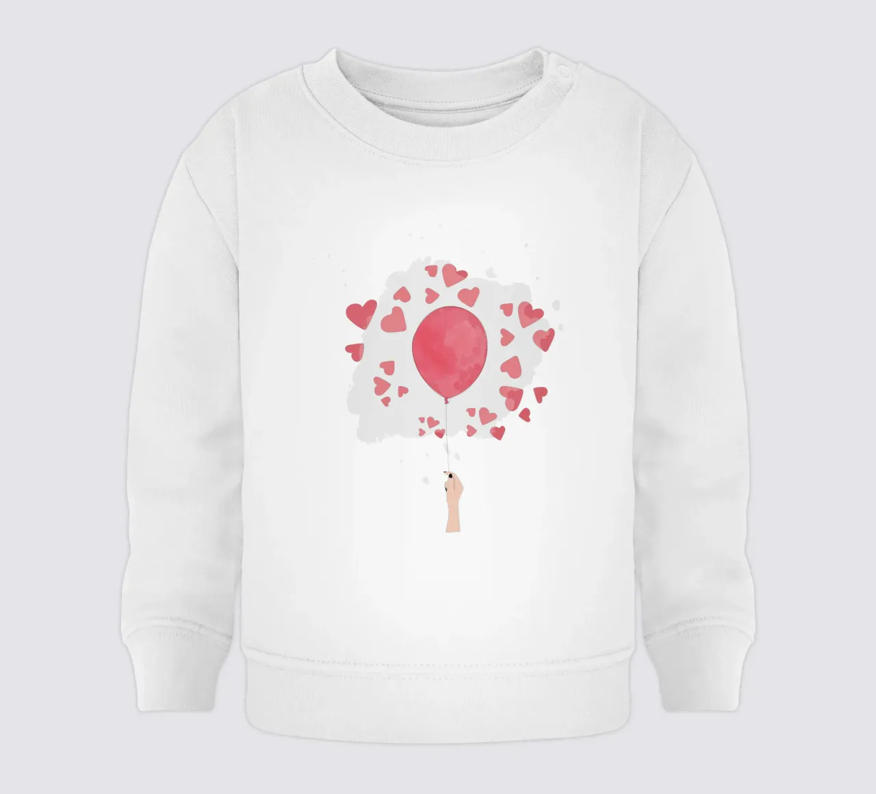 Romantic Balloon with Floating Hearts felpa neonato da Claudia S. Design