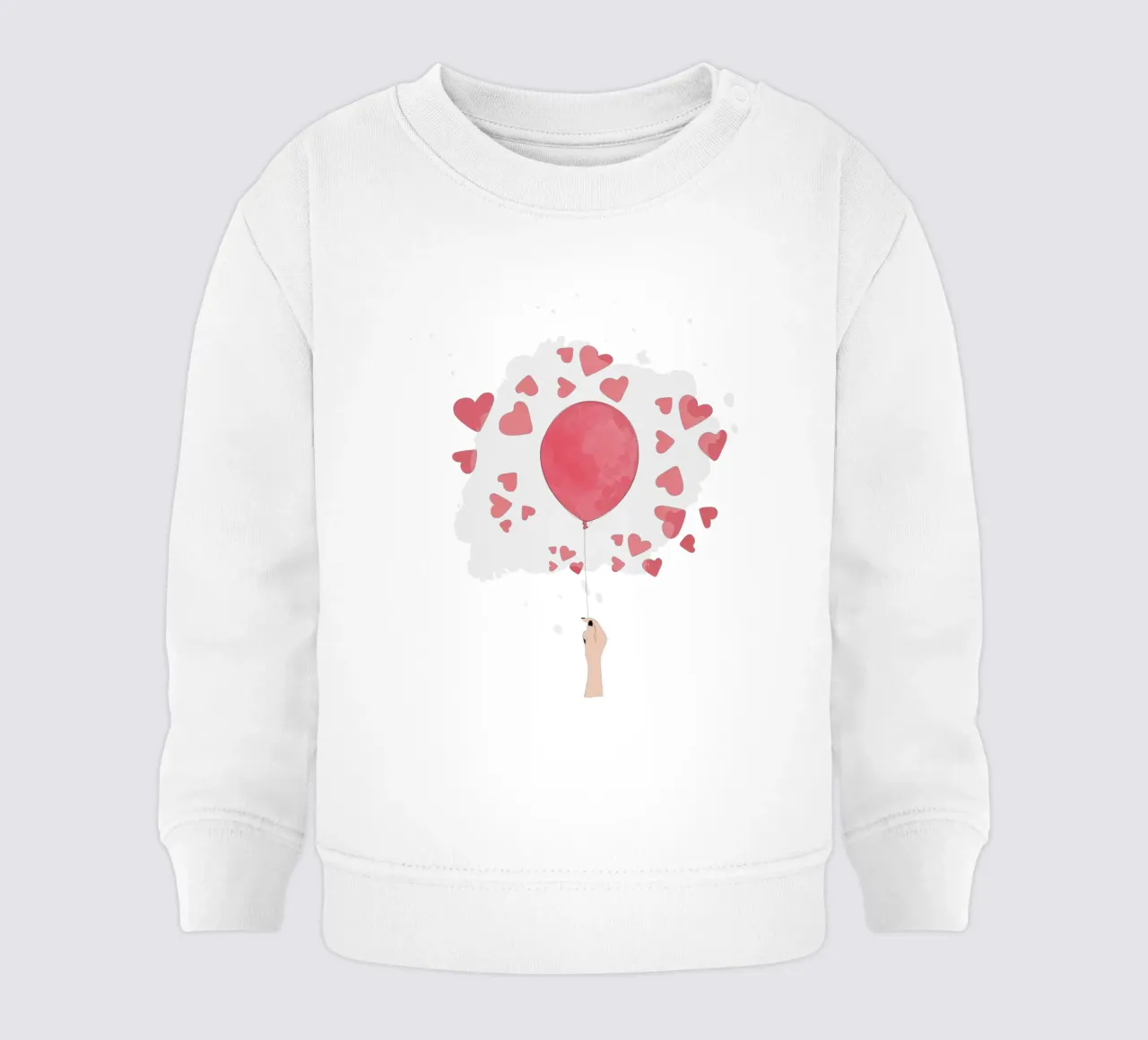 Romantic Balloon with Floating Hearts felpa neonato da Claudia S. Design