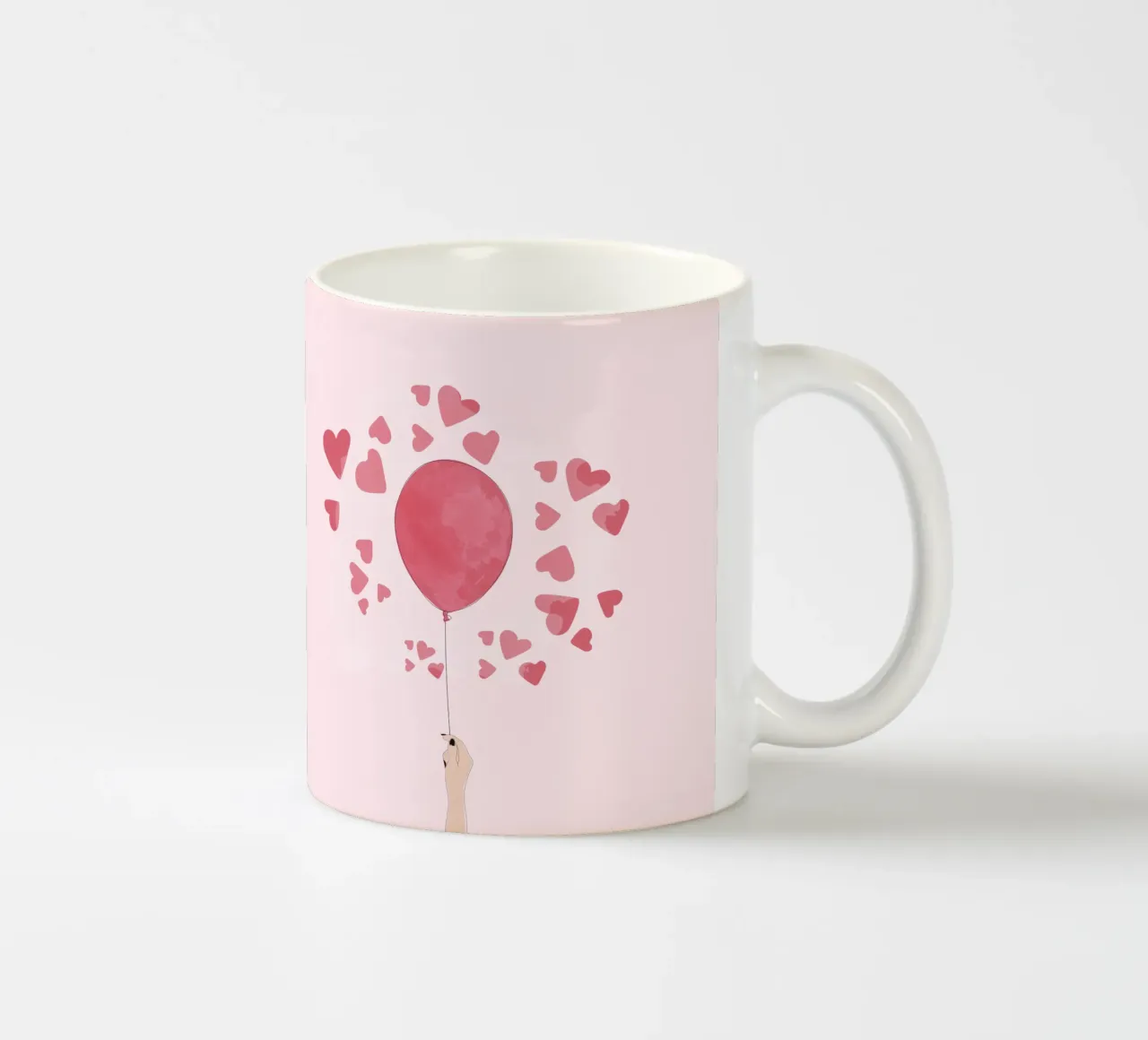 Romantic Balloon with Floating Hearts tazza in ceramica da Claudia S. Design