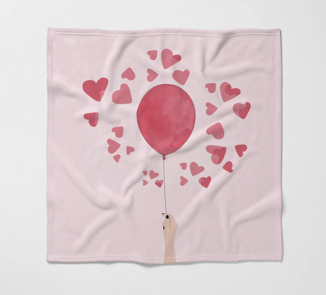 Romantic Balloon with Floating Hearts coperta in pile da Claudia S. Design