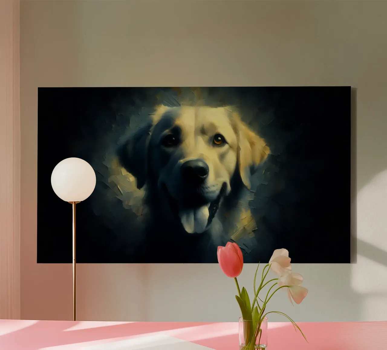 Retriever - Immagine animale tela con Cornice a cassetta da hunde-katzen-tiere