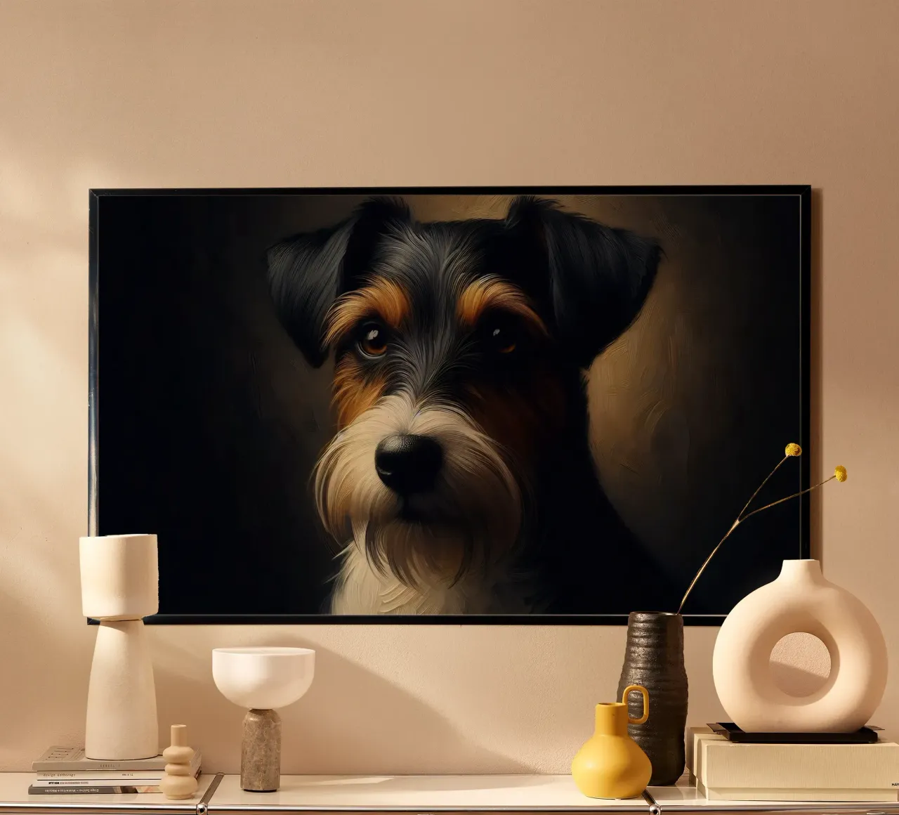 Russel Terrier - Immagine animale poster con telaio in legno da hunde-katzen-tiere