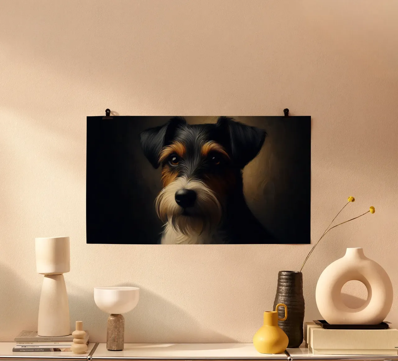 Russel Terrier - Immagine animale poster con telaio in legno da hunde-katzen-tiere