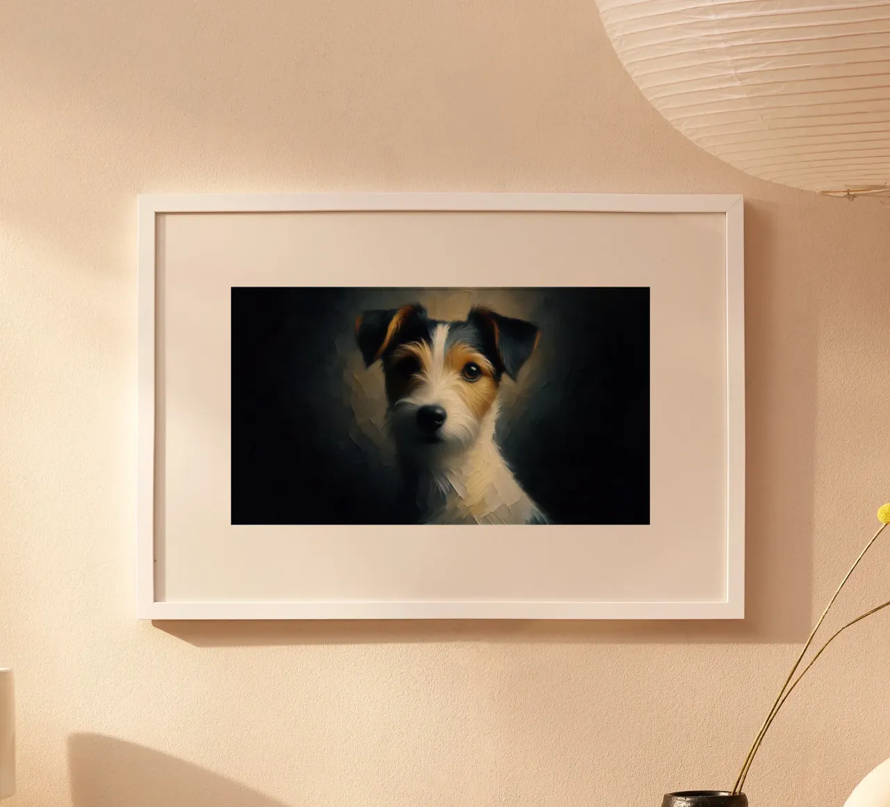 Russel Terrier - Immagine animale poster con telaio in legno da hunde-katzen-tiere