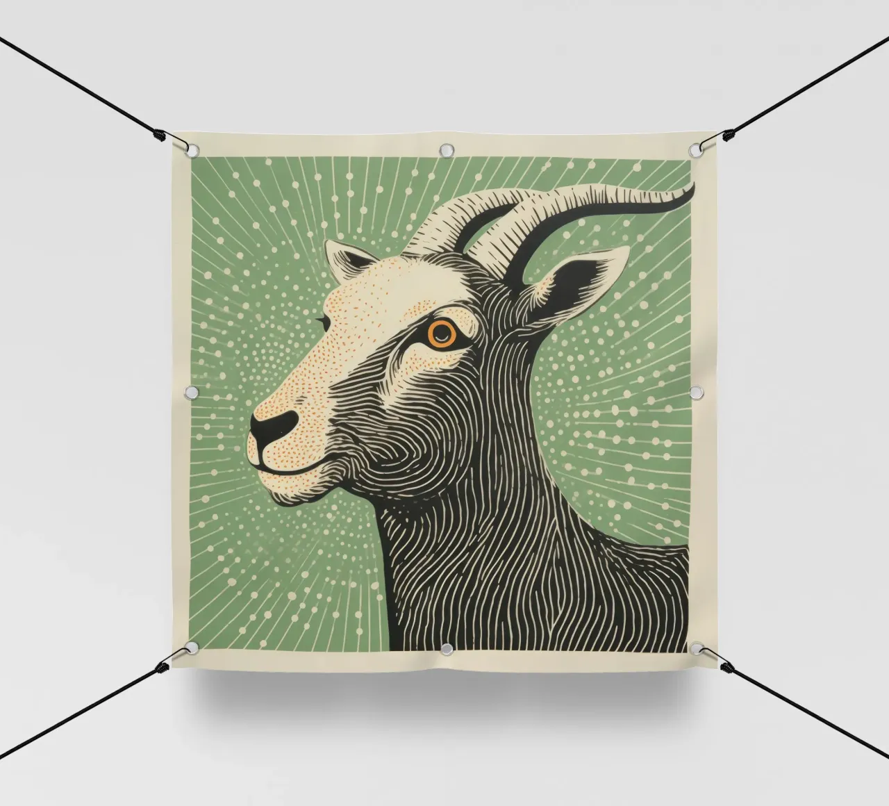 Capra verde 1 telo in pvc da Minimal Animal Art