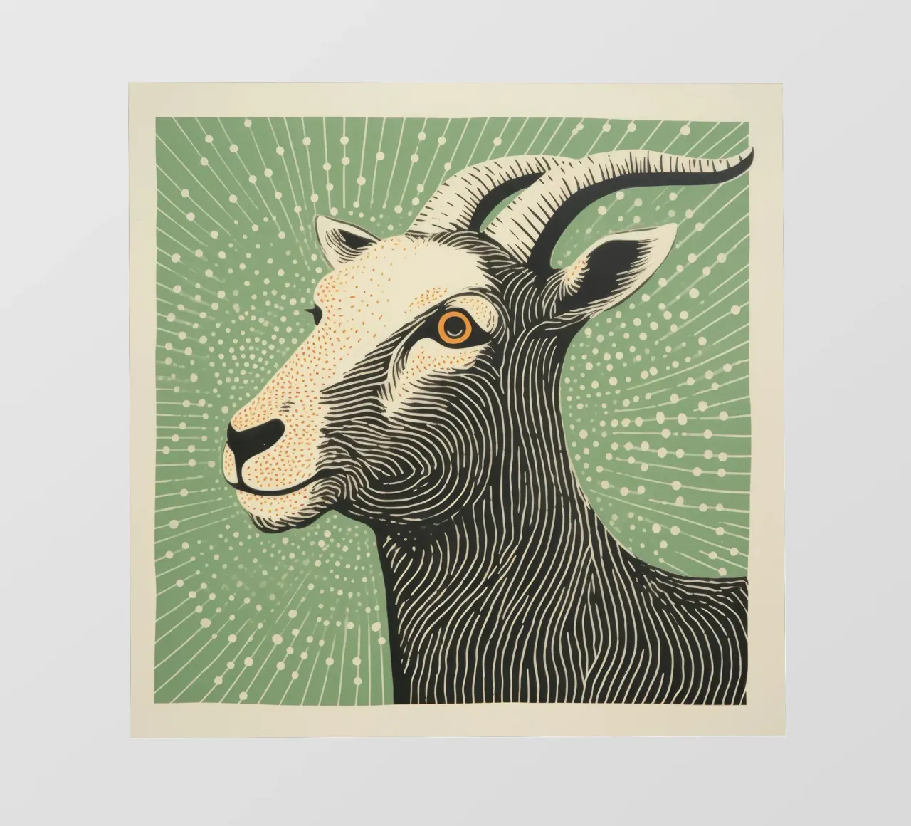 Capra verde 1 telo in pvc da Minimal Animal Art