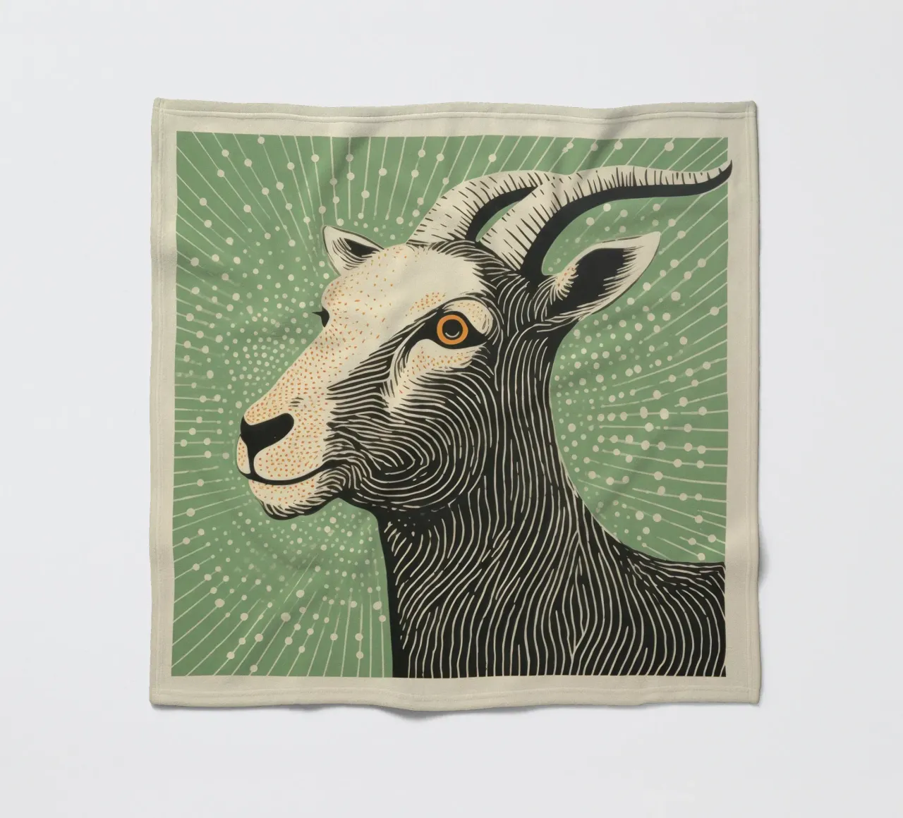 Chèvre verte 1 plaid polaire de Minimal Animal Art