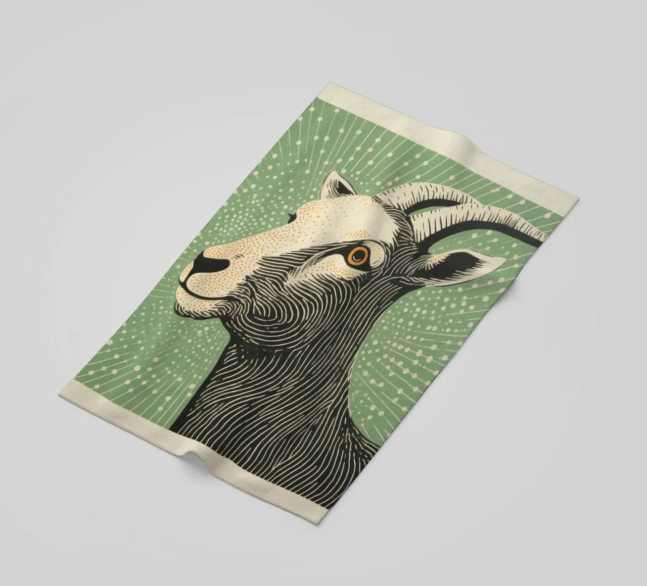 Capra verde 1 telo mare da Minimal Animal Art
