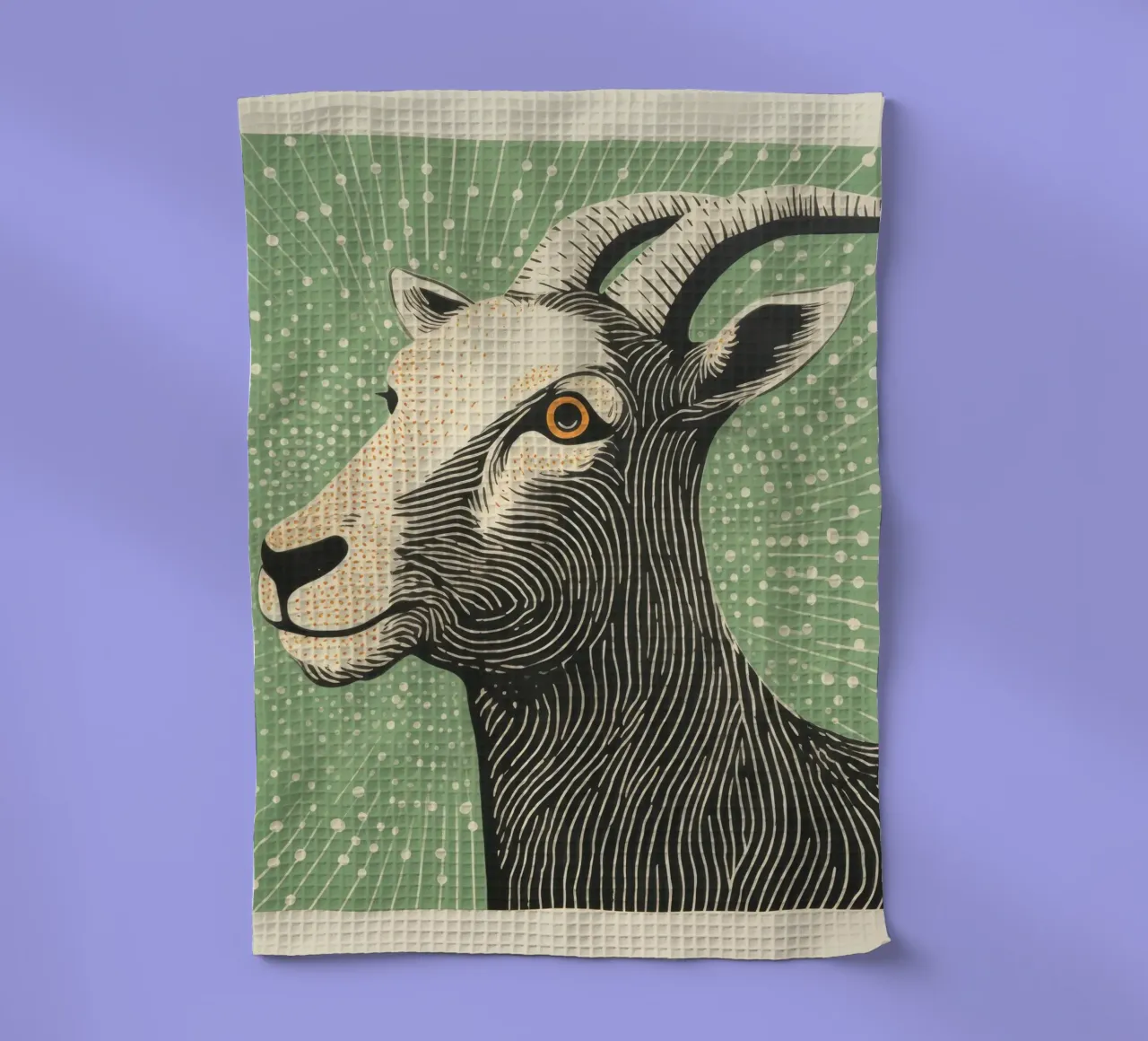 Chèvre verte 1 torchon de Minimal Animal Art