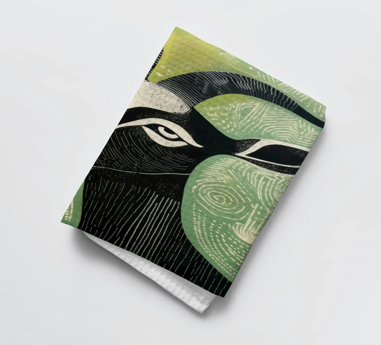 Groene geit 2 theedoek van Minimal Animal Art