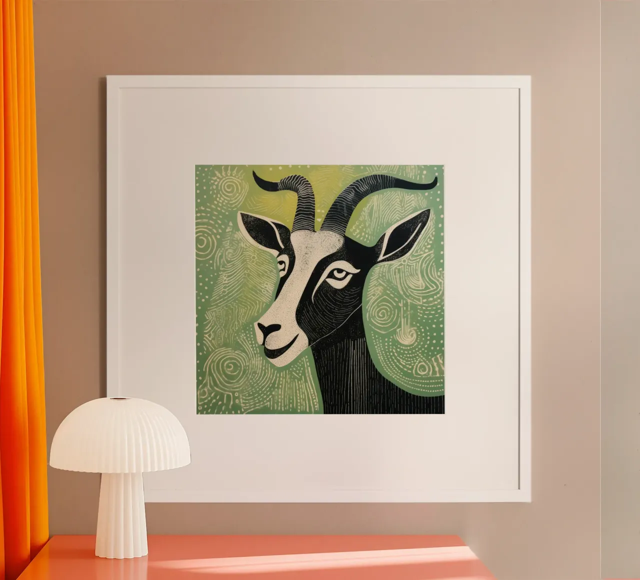 Capra verde poster da Minimal Animal Art