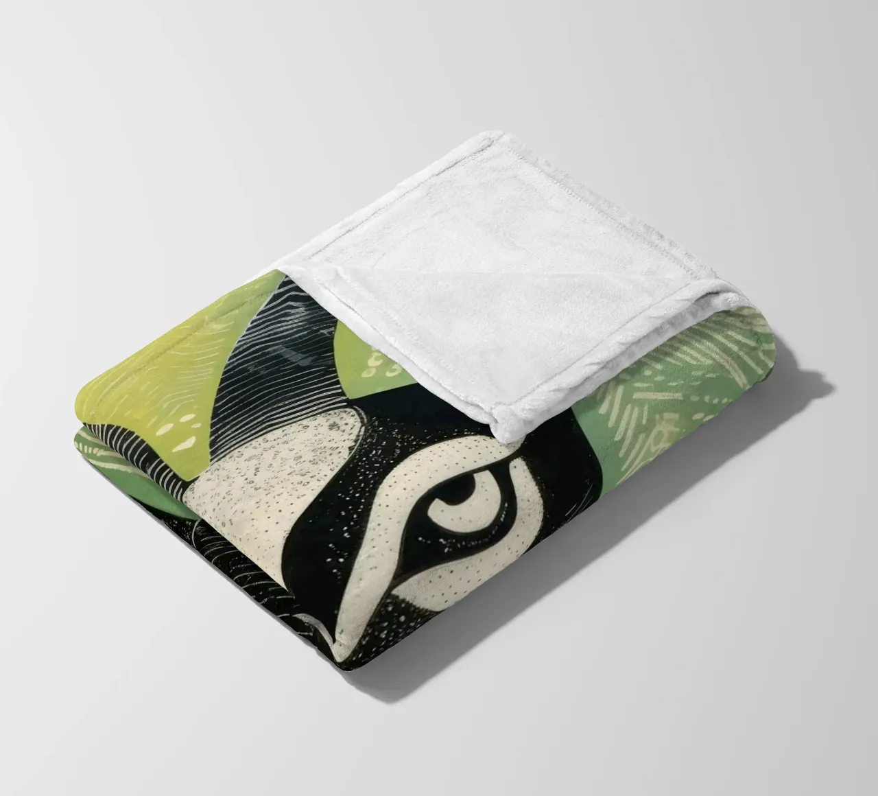Green Goat 2 fleece blanket by Minimal Animal Art