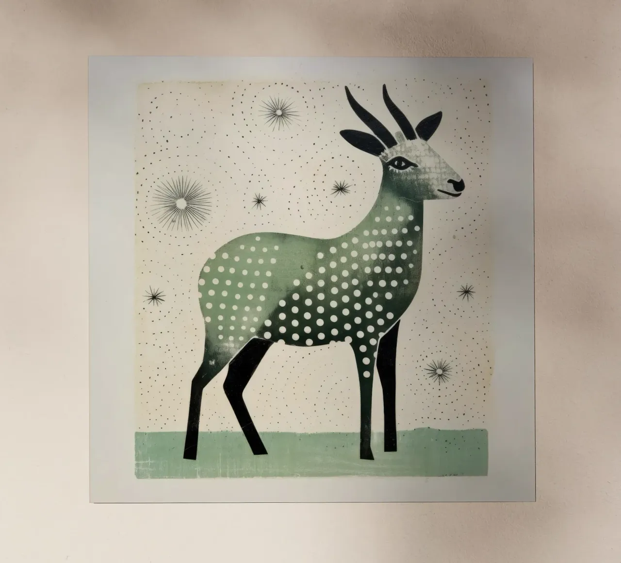 Capra verde 3 pellicola backlit da Minimal Animal Art