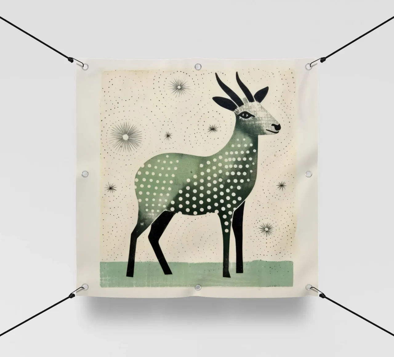 Green Goat 3 pvc cover by Minimal Animal Art