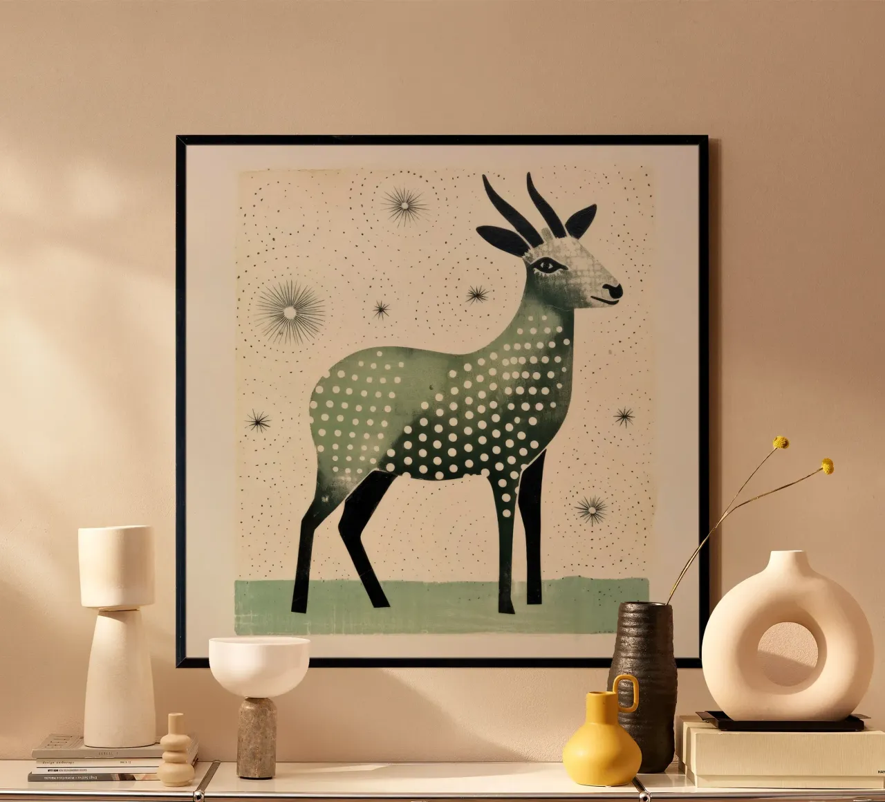 Capra verde 3 poster da Minimal Animal Art