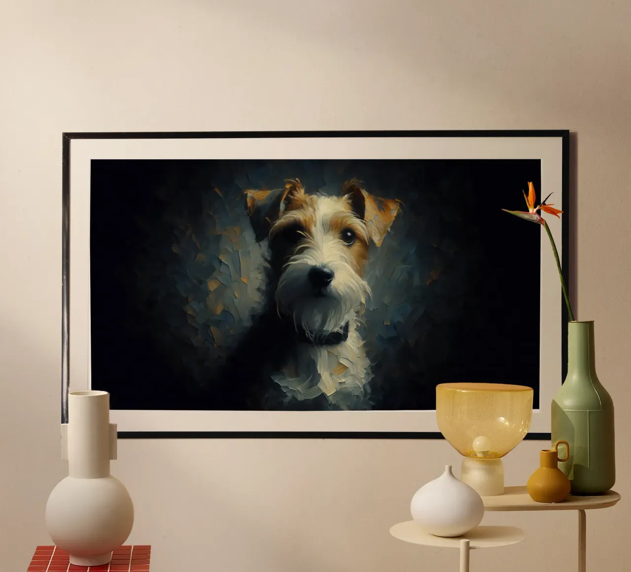Russel Terrier - Immagine animale poster con telaio in alluminio da hunde-katzen-tiere