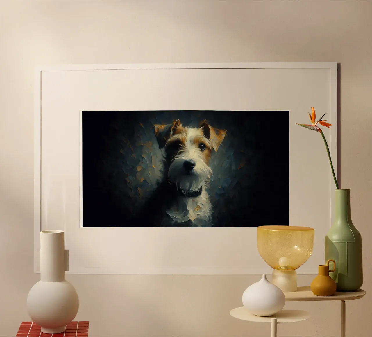 Russel Terrier - Immagine animale poster con telaio in alluminio da hunde-katzen-tiere