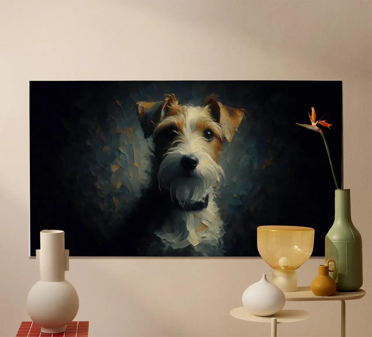 Russel Terrier - Immagine animale poster con telaio in alluminio da hunde-katzen-tiere