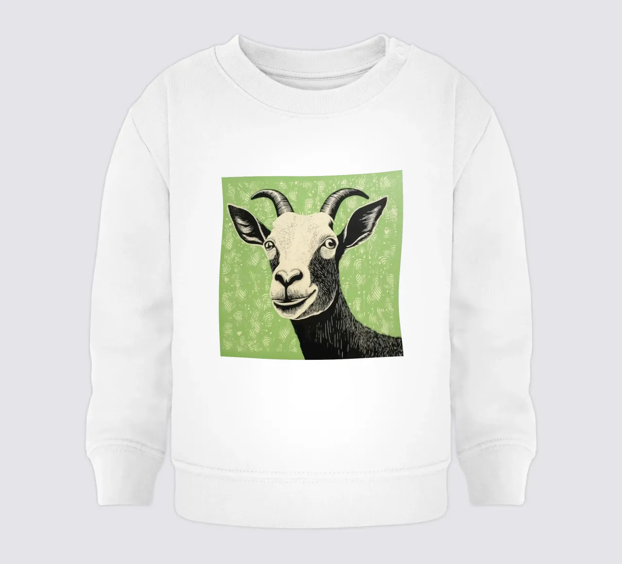 Capra verde 4 felpa neonato da Minimal Animal Art