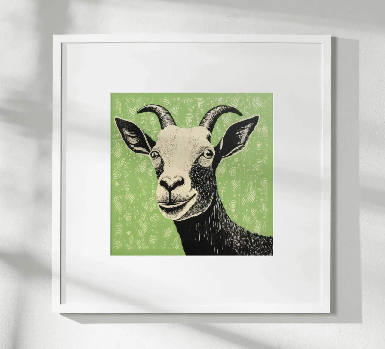 Groene geit 4 hahnemühle van Minimal Animal Art