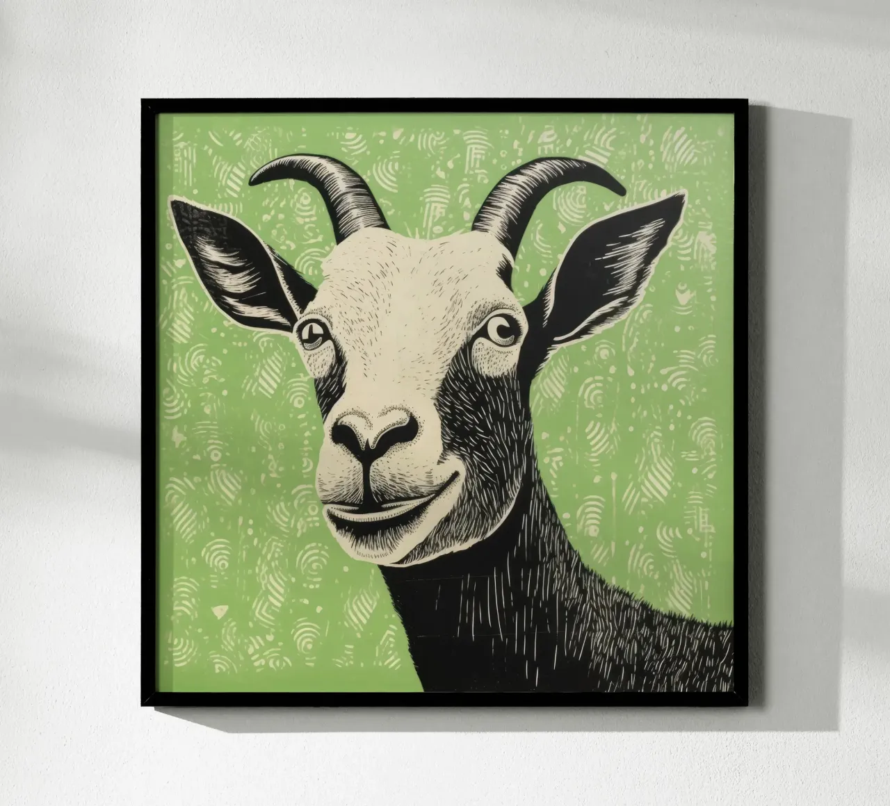 Groene geit 4 hahnemühle van Minimal Animal Art