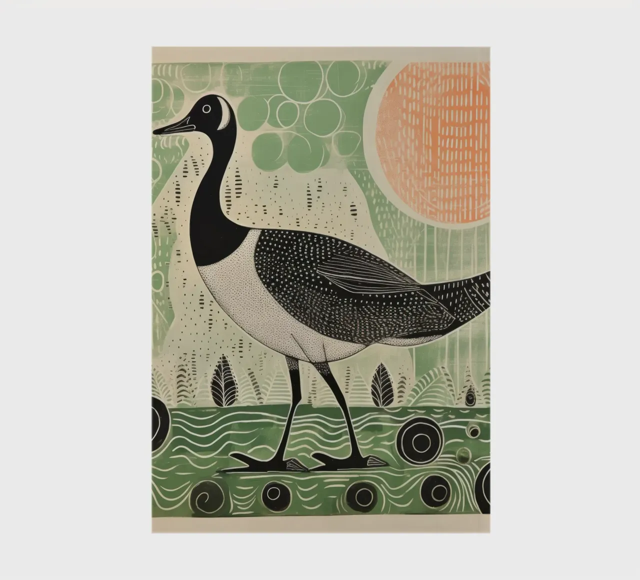 Green Goose 1 notebook by Minimal Animal Art